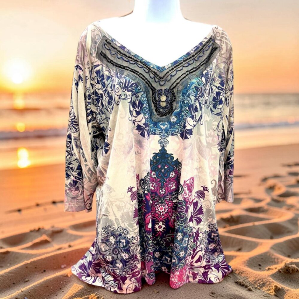 4 Blouses Size  22/24:  Lane Bryant-Avenue-Alyn Paige  Flora Long Sleeve(#55 - Picture 4 of 15